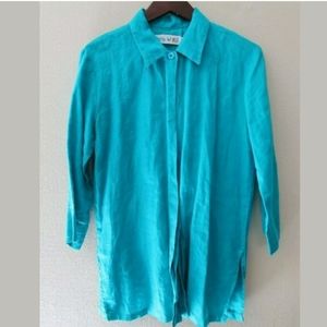 Jams World‎ Long Sleeve Linen Button Down Shirt sz